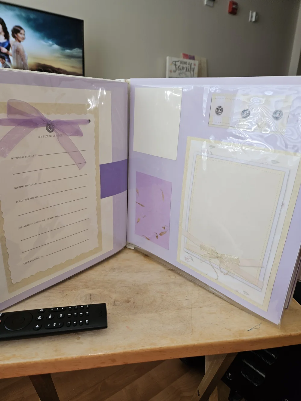 Classic Cream Wedding Photo Album with Ribbon Accent